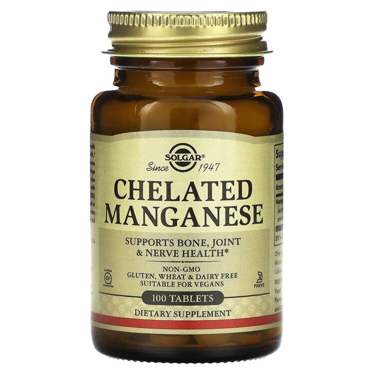 Solgar - Chelated Manganese, 100 Tablets