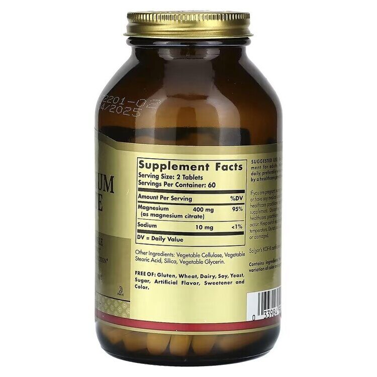 Solgar - Magnesium Citrate, 120 Tablets