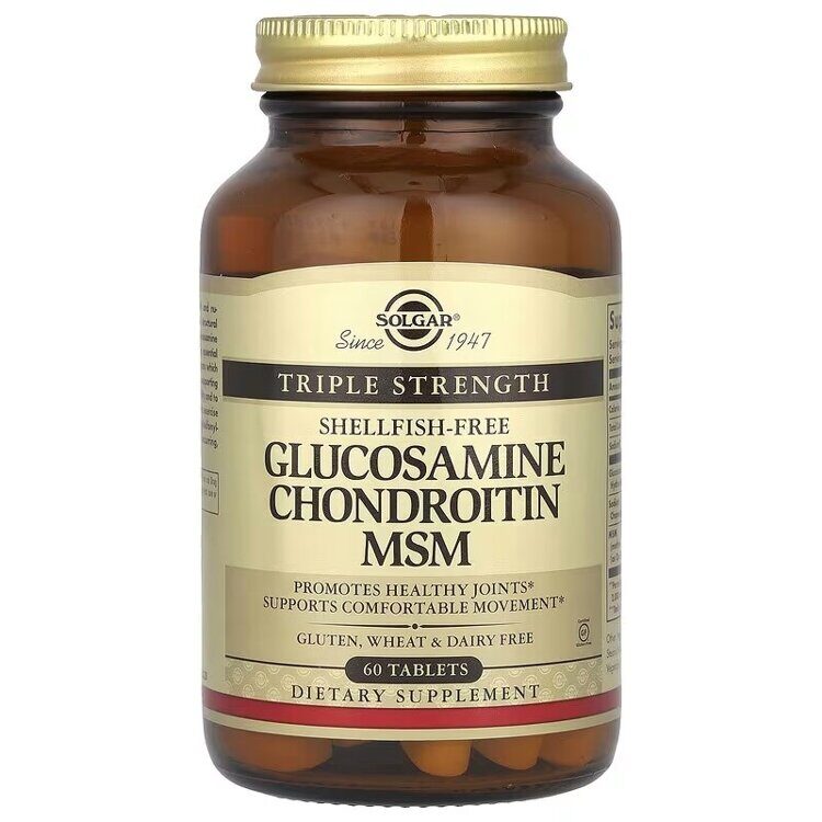 Solgar - Glucosamine Chondroitin MSM, Triple Strength, 60 Tablets