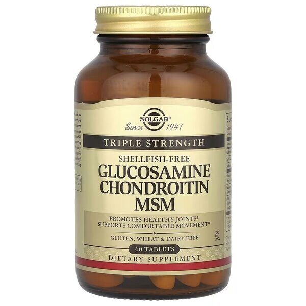 Solgar - Glucosamine Chondroitin MSM, Triple Strength, 60 Tablets